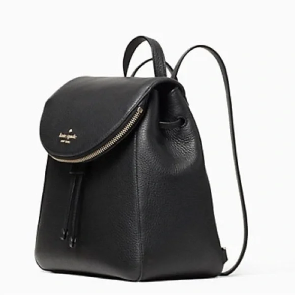 Kate Spade Leila Medium Flap Backpack in Black